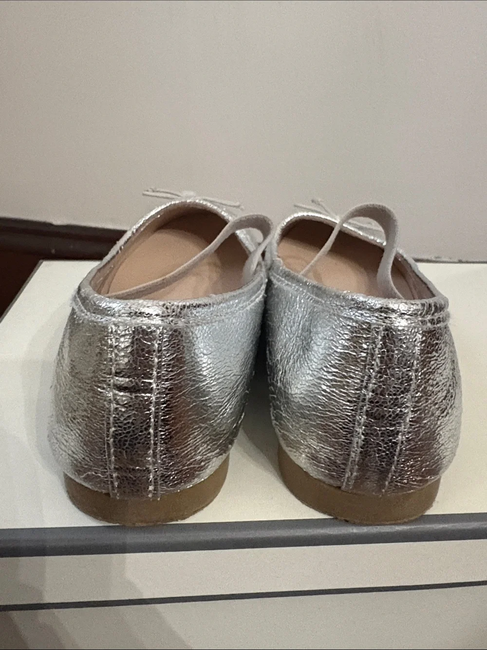 Silver Mary Jane Ballet Flats for Kids - Comfort Strap